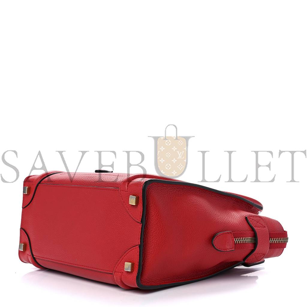 Ce**e drummed calfskin micro luggage red (26*25*13cm)