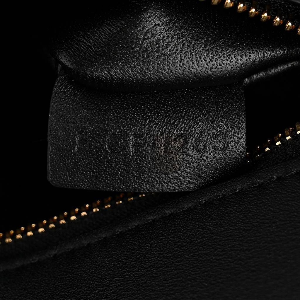 Ce**e shiny calfskin college triomphe black (20*16*6cm)