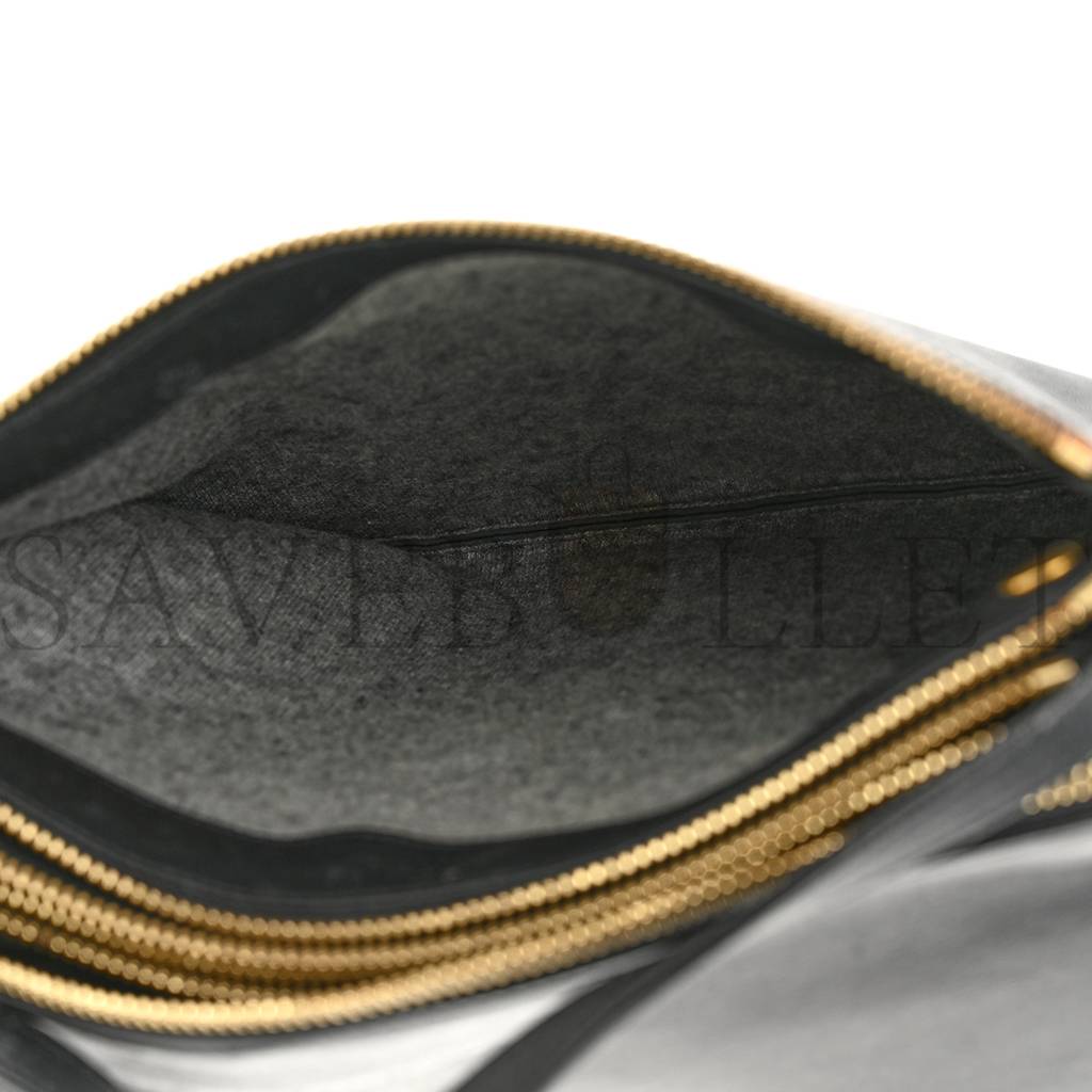 Ce**e lambskin small trio crossbody bag black (22*15*4cm)v