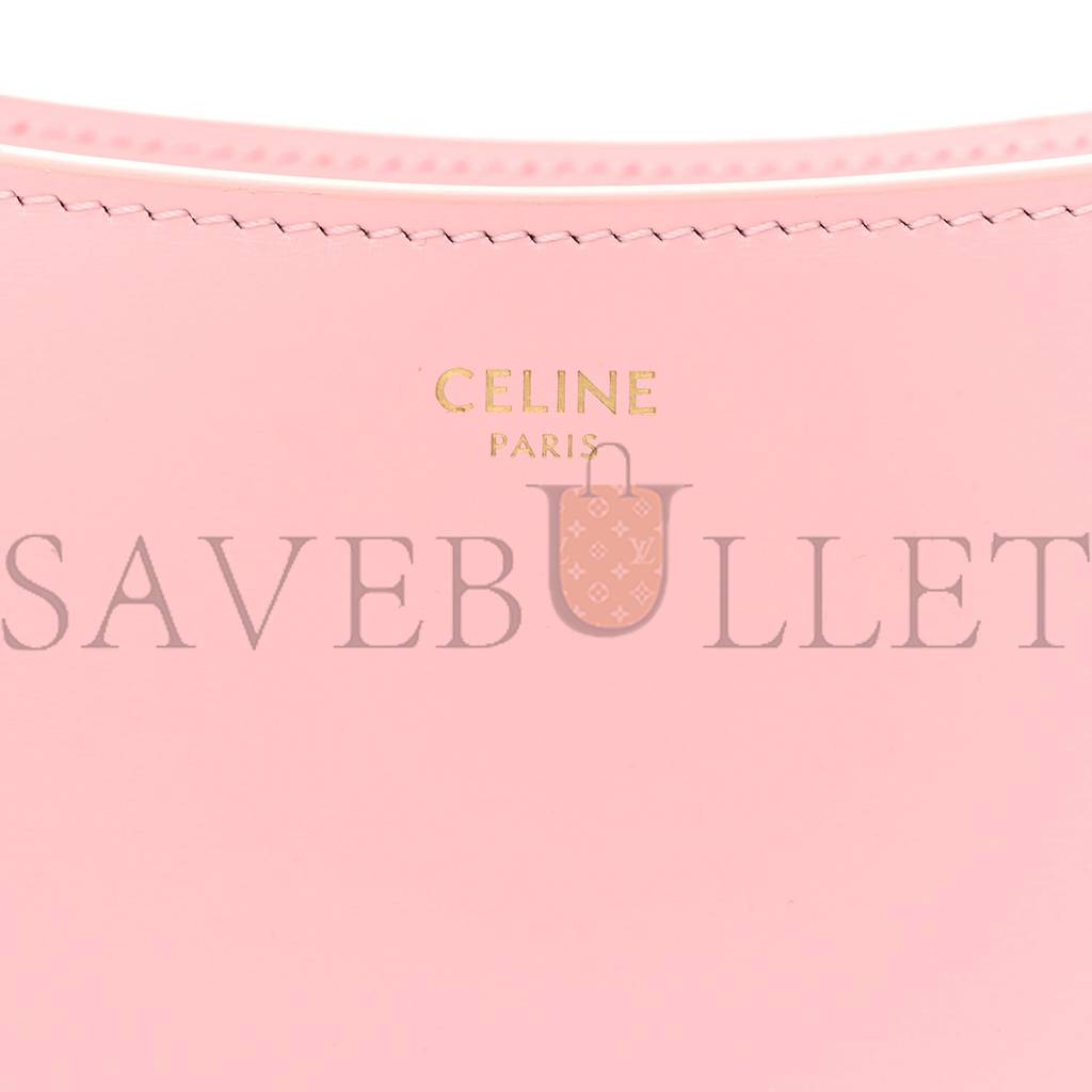 Ce**e shiny calfskin medium croque bag pink (20*16*3cm)