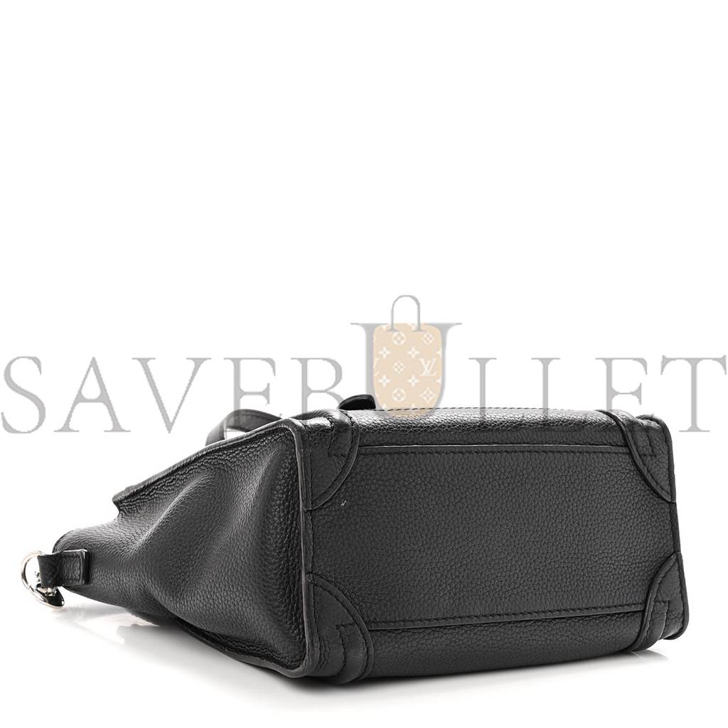 Ce**e drummed calfskin nano luggage black (20*20*10cm)