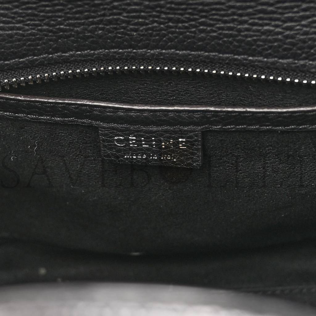 Ce**e drummed calfskin nano luggage black (20*20*10cm)