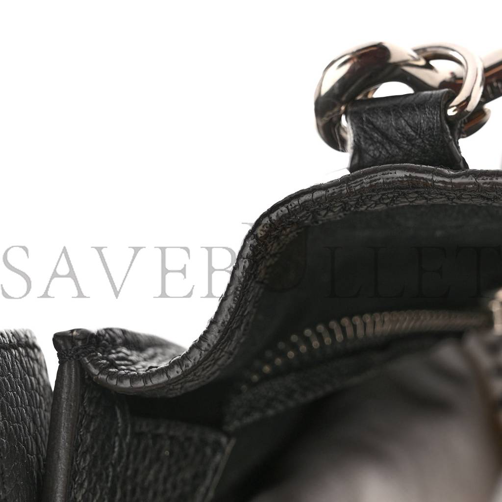 Ce**e drummed calfskin nano luggage black (20*20*10cm)