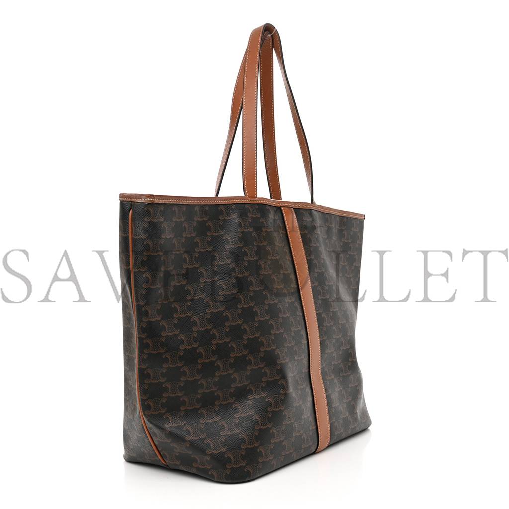 Ce**e triomphe canvas calfskin medium cabas bag tan (31*30*18cm)