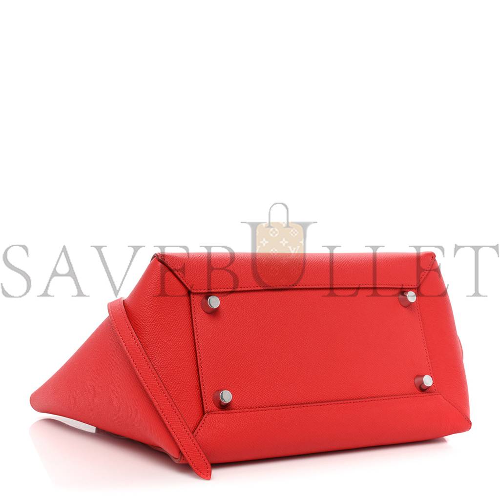 Ce**e grained calfskin mini belt bag coquelicot (32*30*18cm)