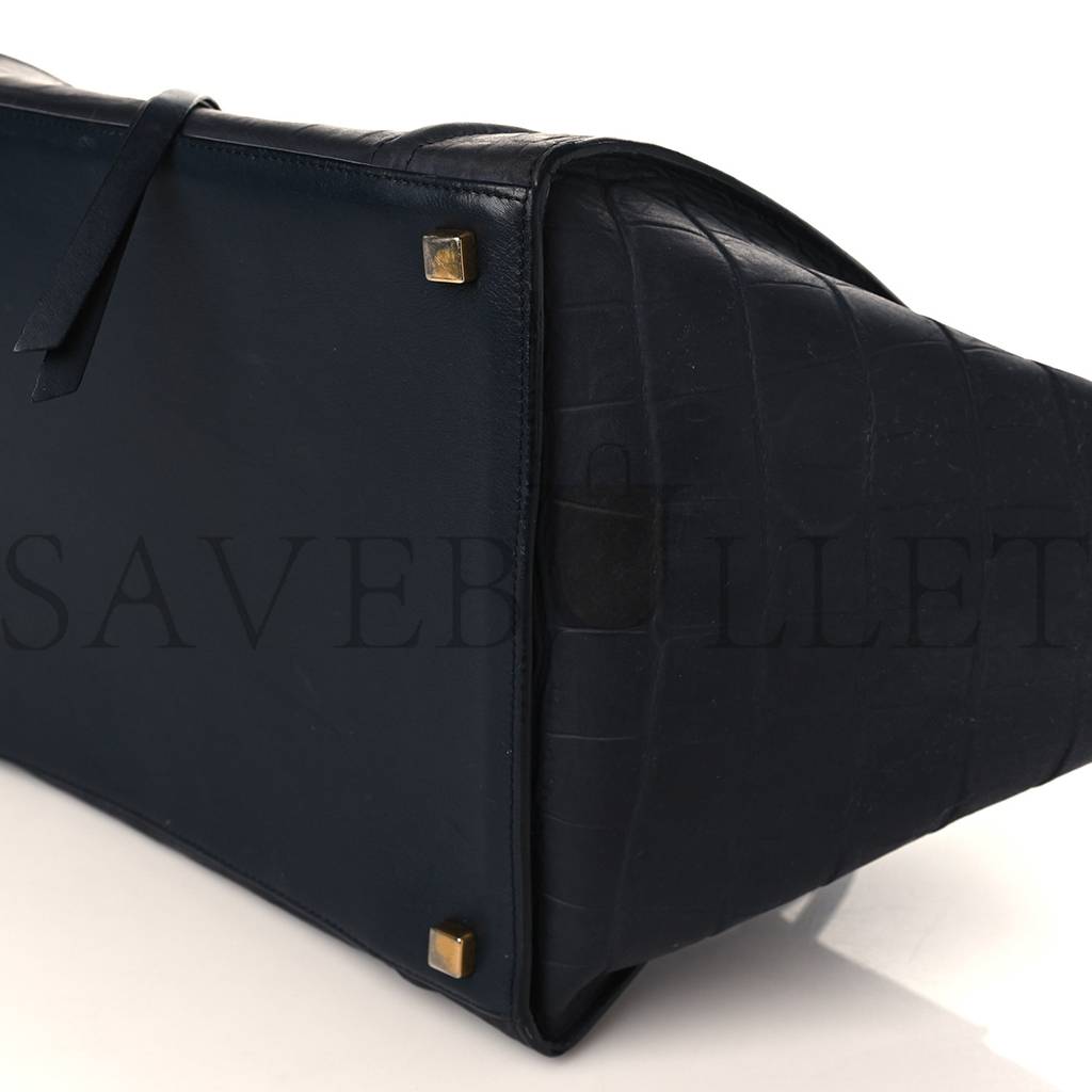 Ce**e crocodile embossed calfskin medium phantom luggage navy blue (30*27*24cm)