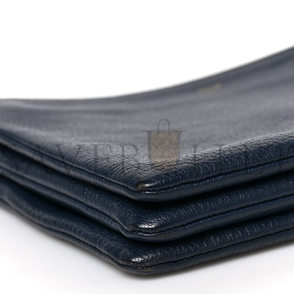 Ce**e goatskin large trio crossbody bag dark blue (24*18*3cm)