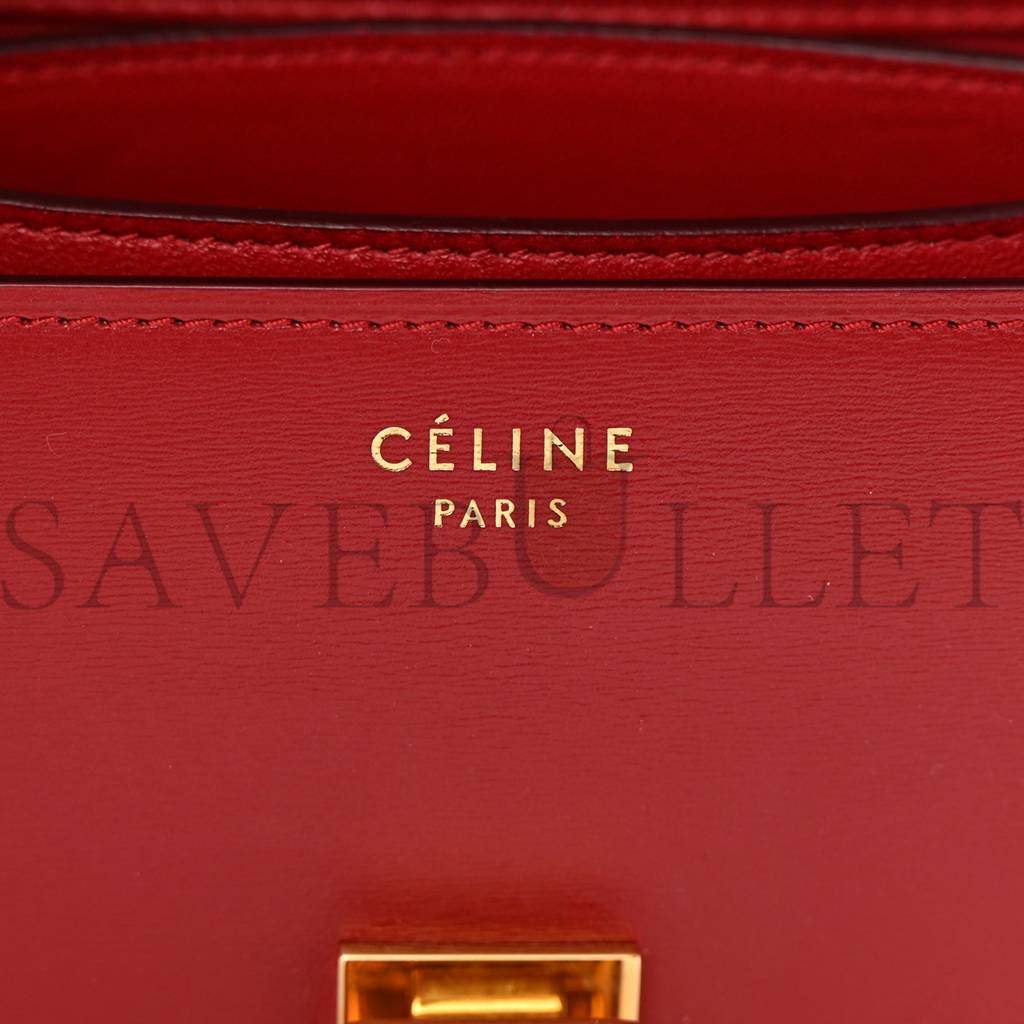 Ce**e smooth calfskin small classic box flap bag red (17*15*7cm)