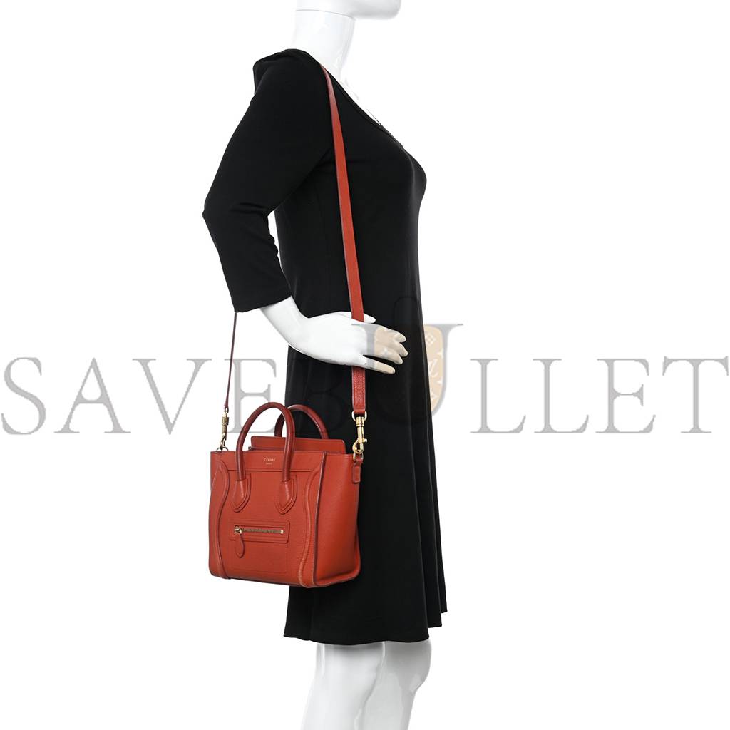 Ce**e drummed calfskin nano luggage red (20*20*10cm)