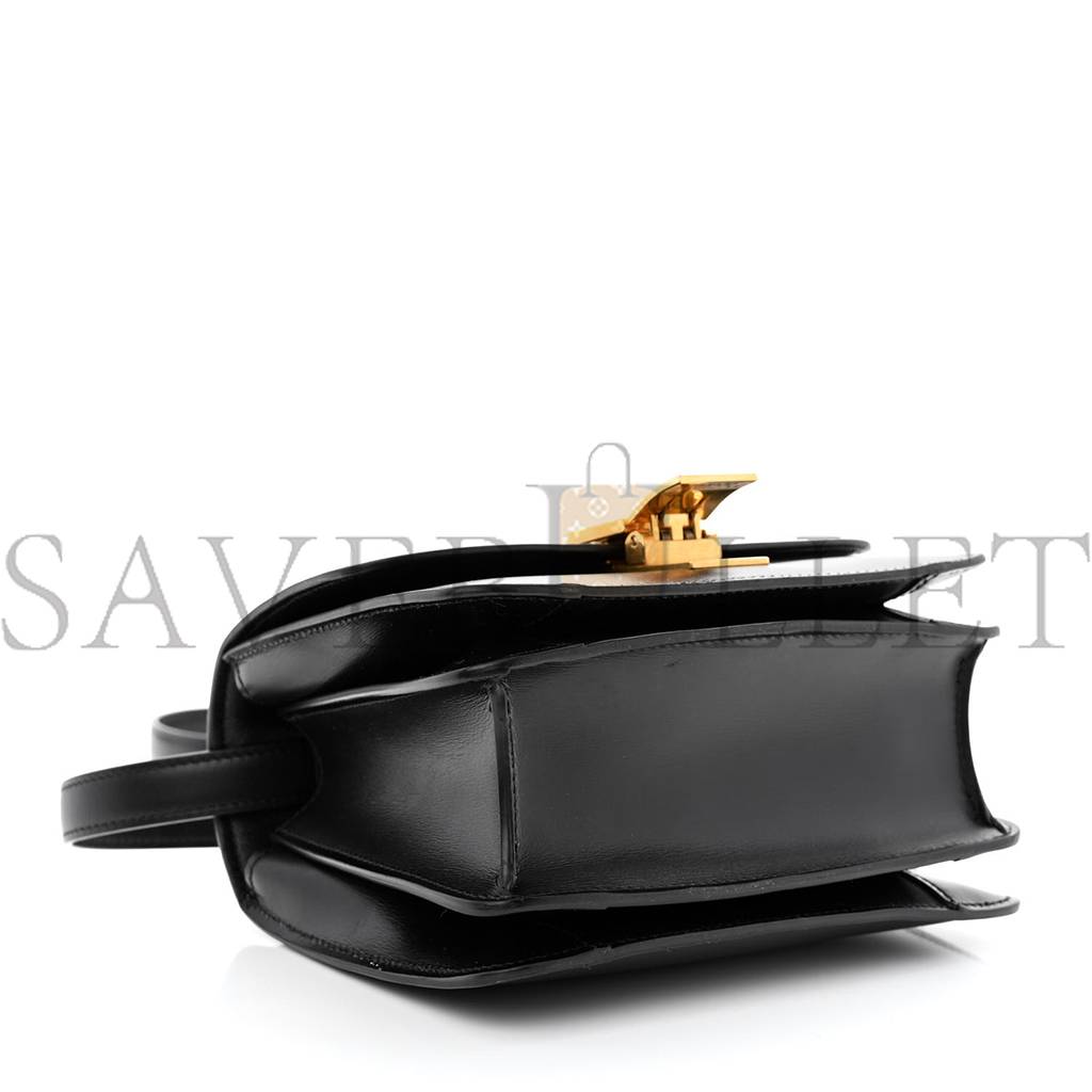 Ce**e box calfskin small classic box flap bag black (17*13*8cm)