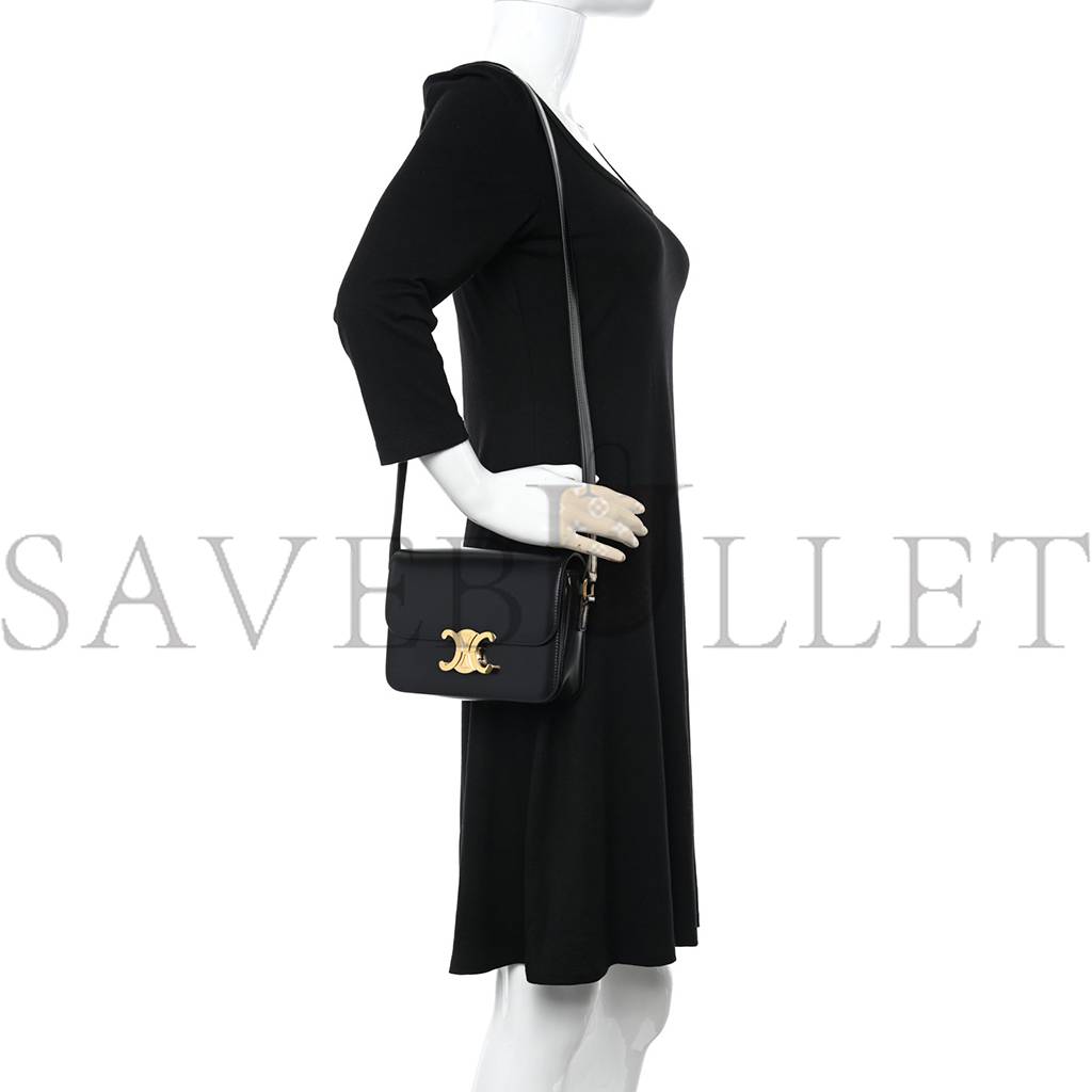 Ce**e shiny calfskin teen triomphe black (19*14*6cm)