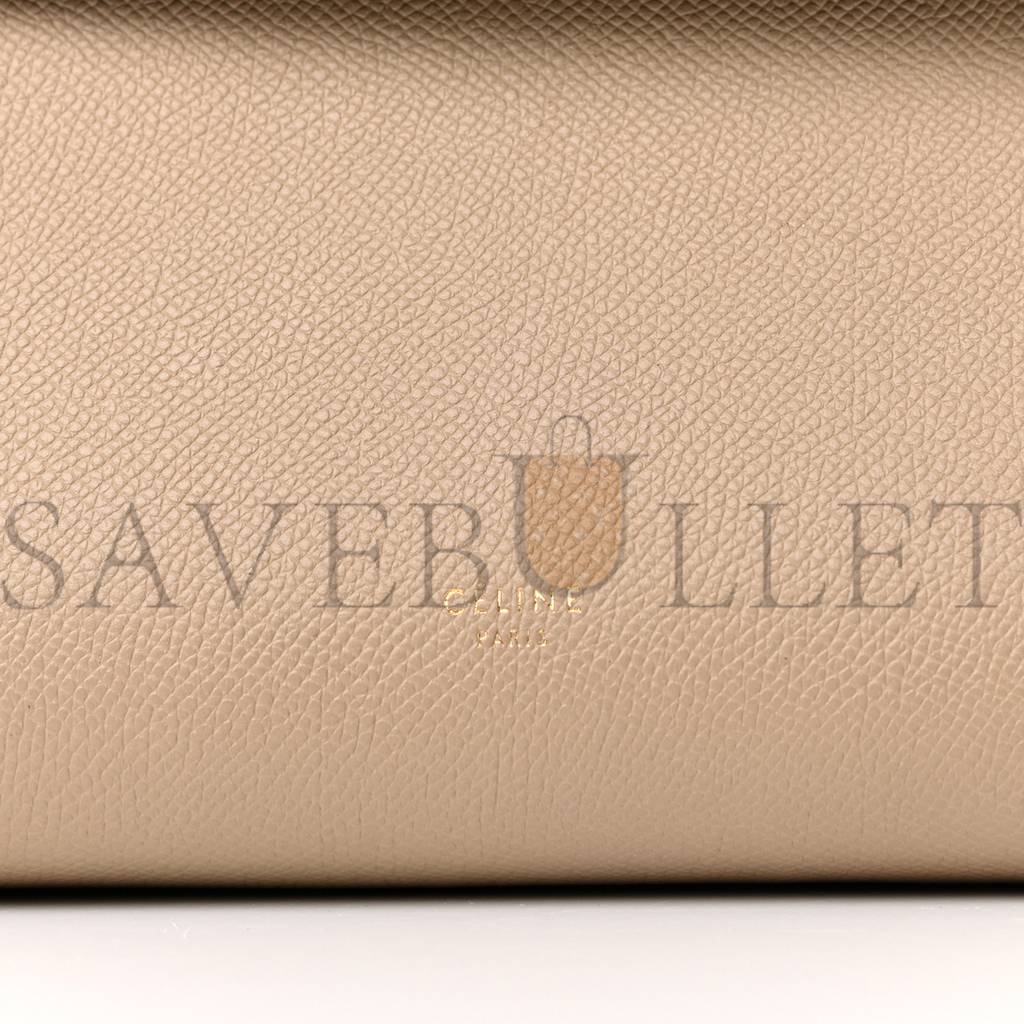 Ce**e grained calfskin micro belt bag light taupe (23*22*13cm)