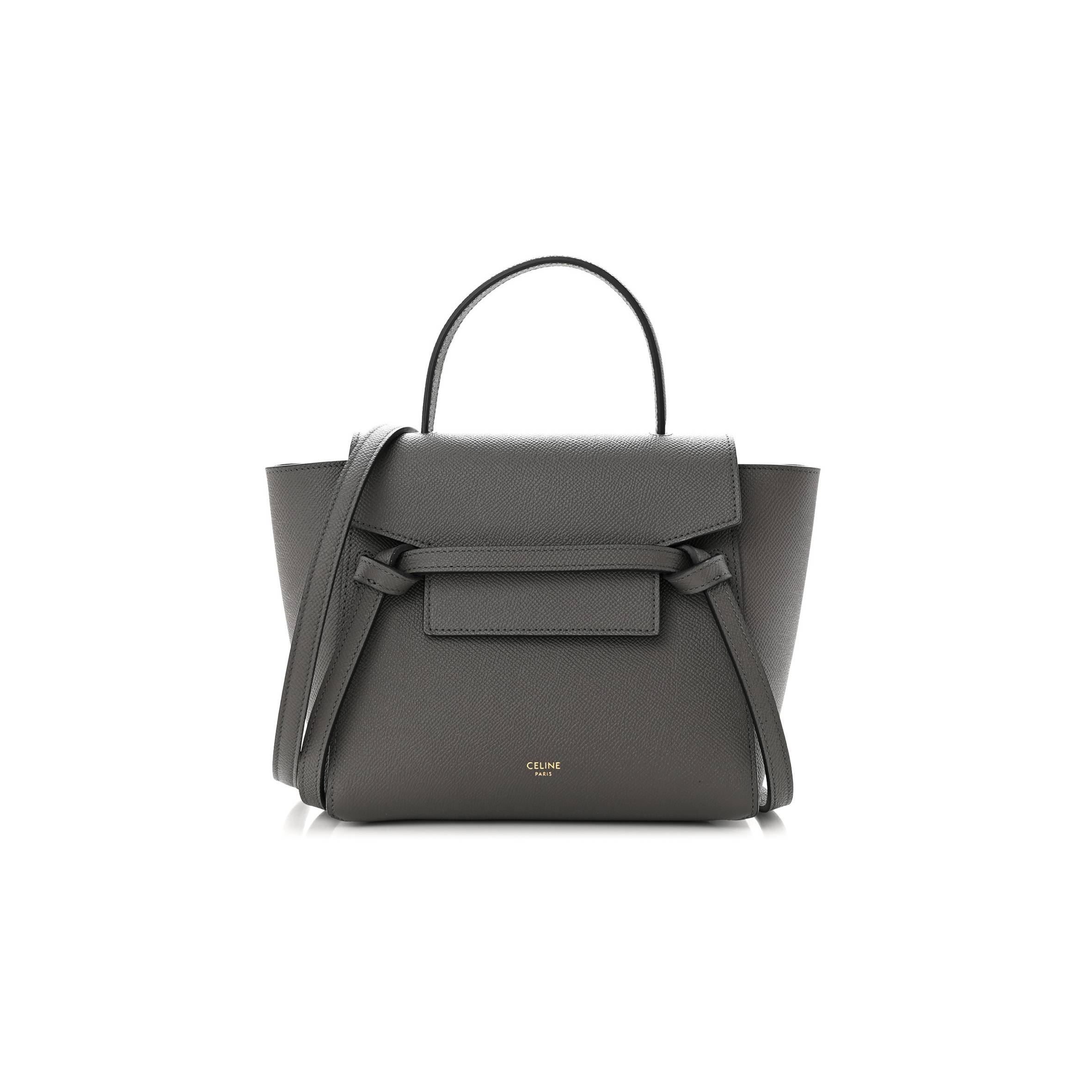 Ce**e grained calfskin nano belt bag grey (20*17*11cm)