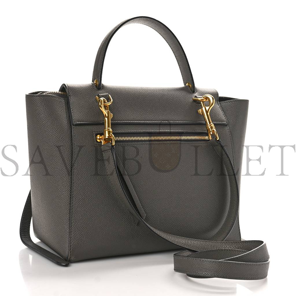 Ce**e grained calfskin micro belt bag grey (24*21*14cm)