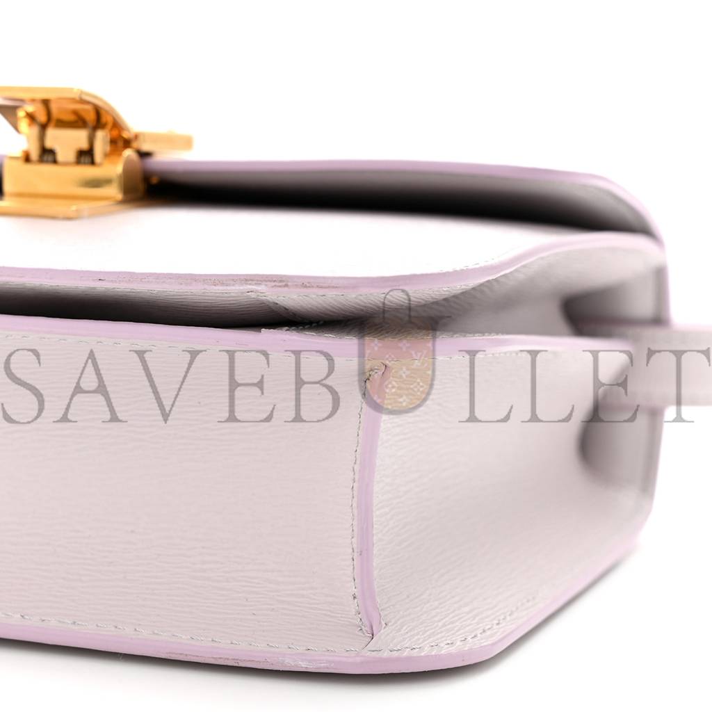 Ce**e liege calfskin teen classic box flap bag lavender grey (18*15*6cm)