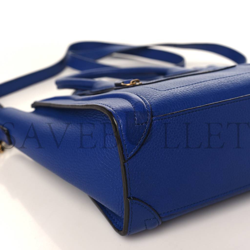 Ce**e drummed calfskin nano luggage indigo (20*20*10cm)
