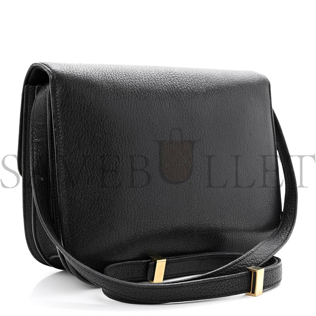 Ce**e liege calfskin medium classic box flap bag black (24*18*7cm)