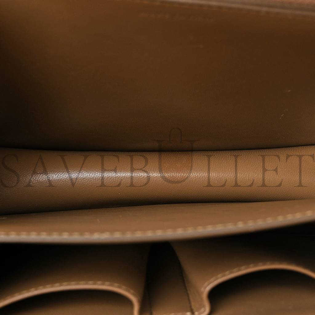 Ce**e liege calfskin medium classic box flap bag taupe (23*17*6cm)