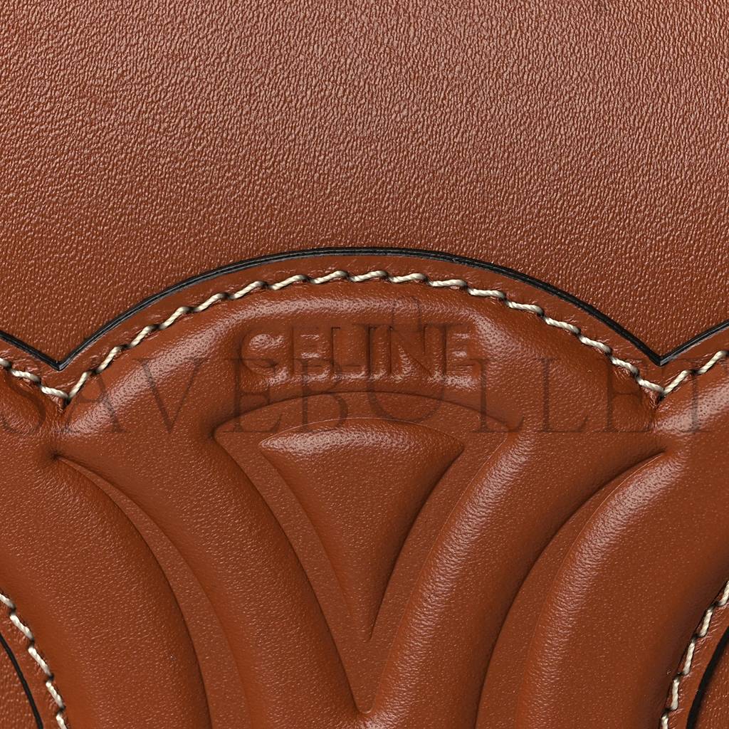 Ce**e smooth calfskin cuir triomphe camera shoulder bag tan (27*13*4cm)
