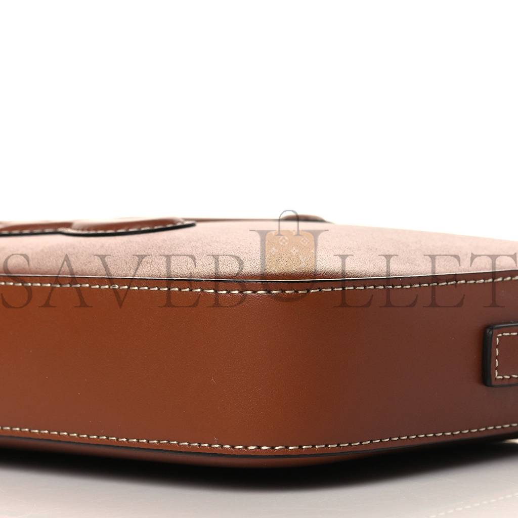 Ce**e smooth calfskin cuir triomphe camera shoulder bag tan (27*13*4cm)