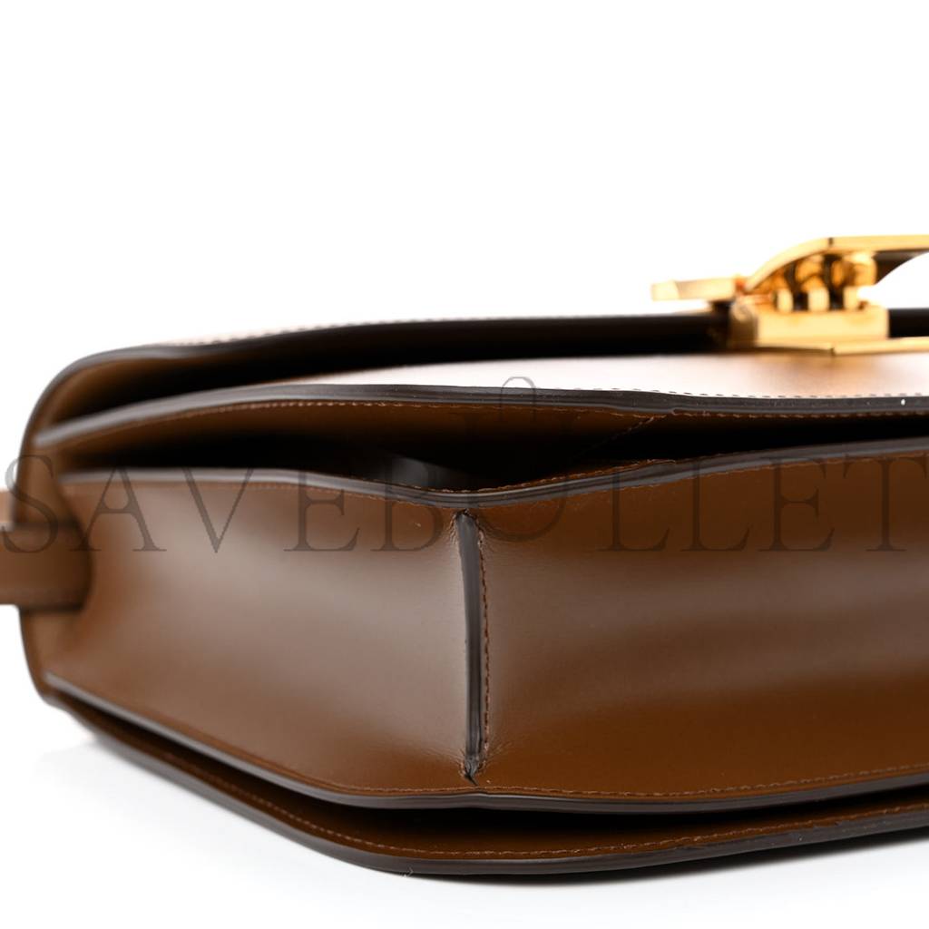 Ce**e box calfskin medium classic box flap bag camel (23*20*6cm)