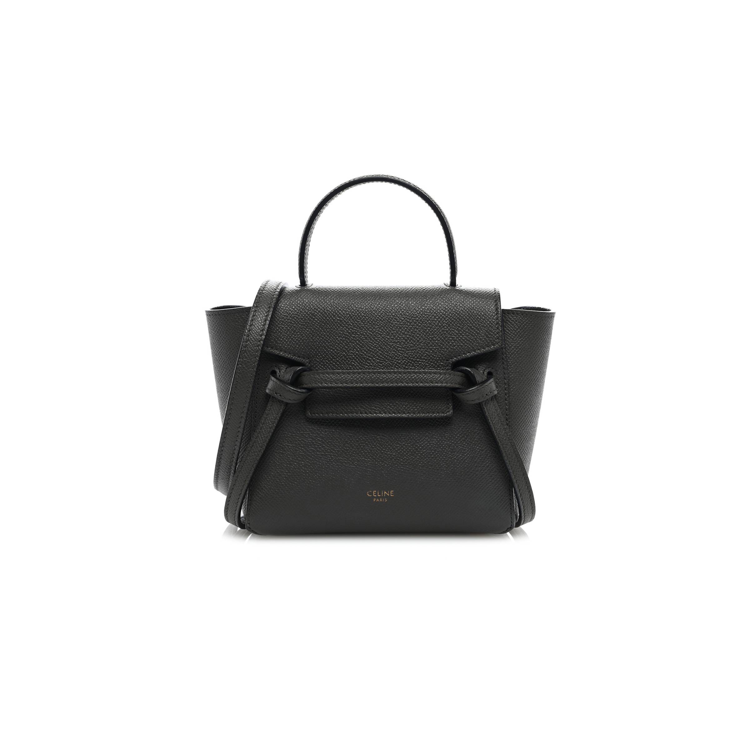 Ce**e grained calfskin pico belt bag grey (16*15*8cm)