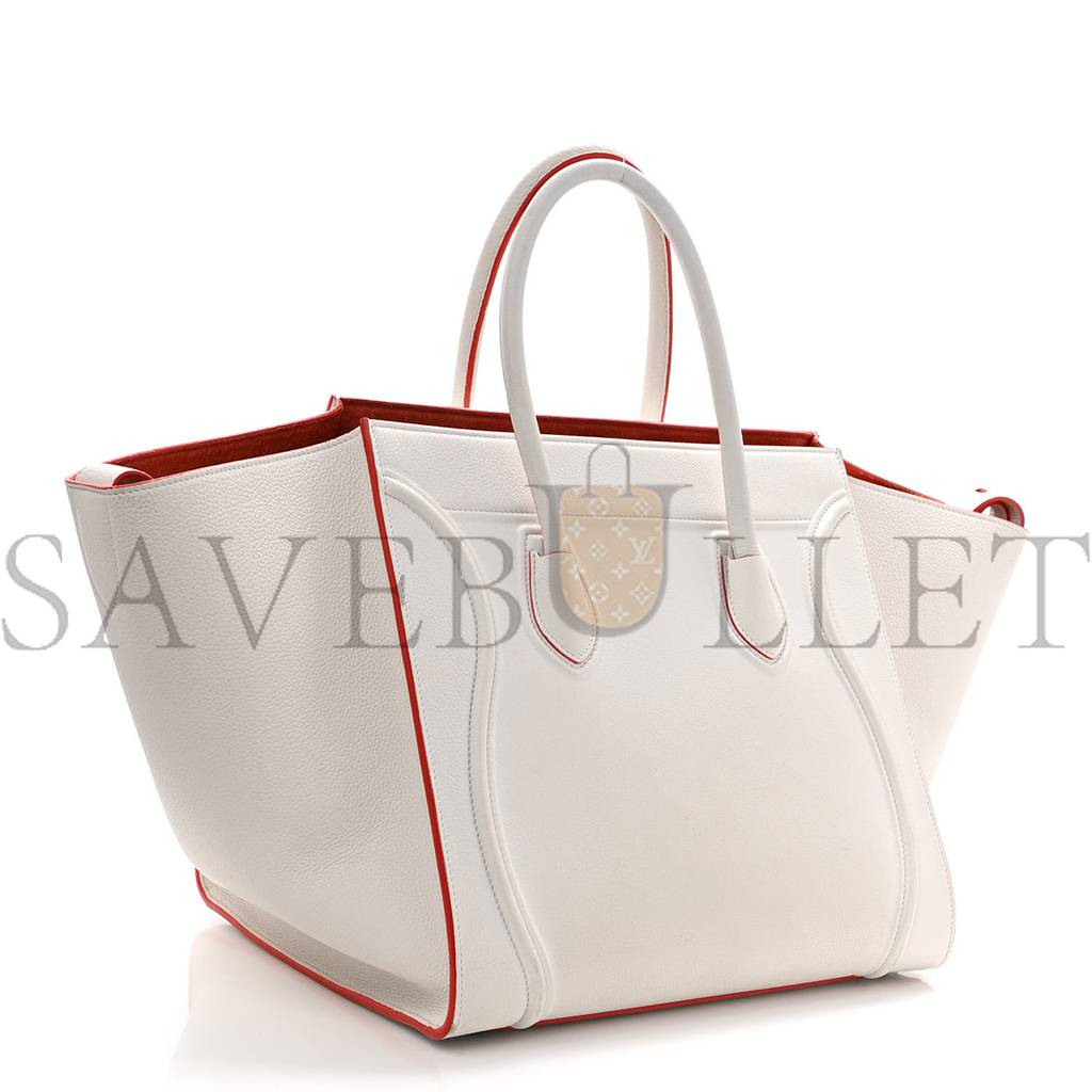 Ce**e grained calfskin medium phantom luggage white (30*29*24cm)