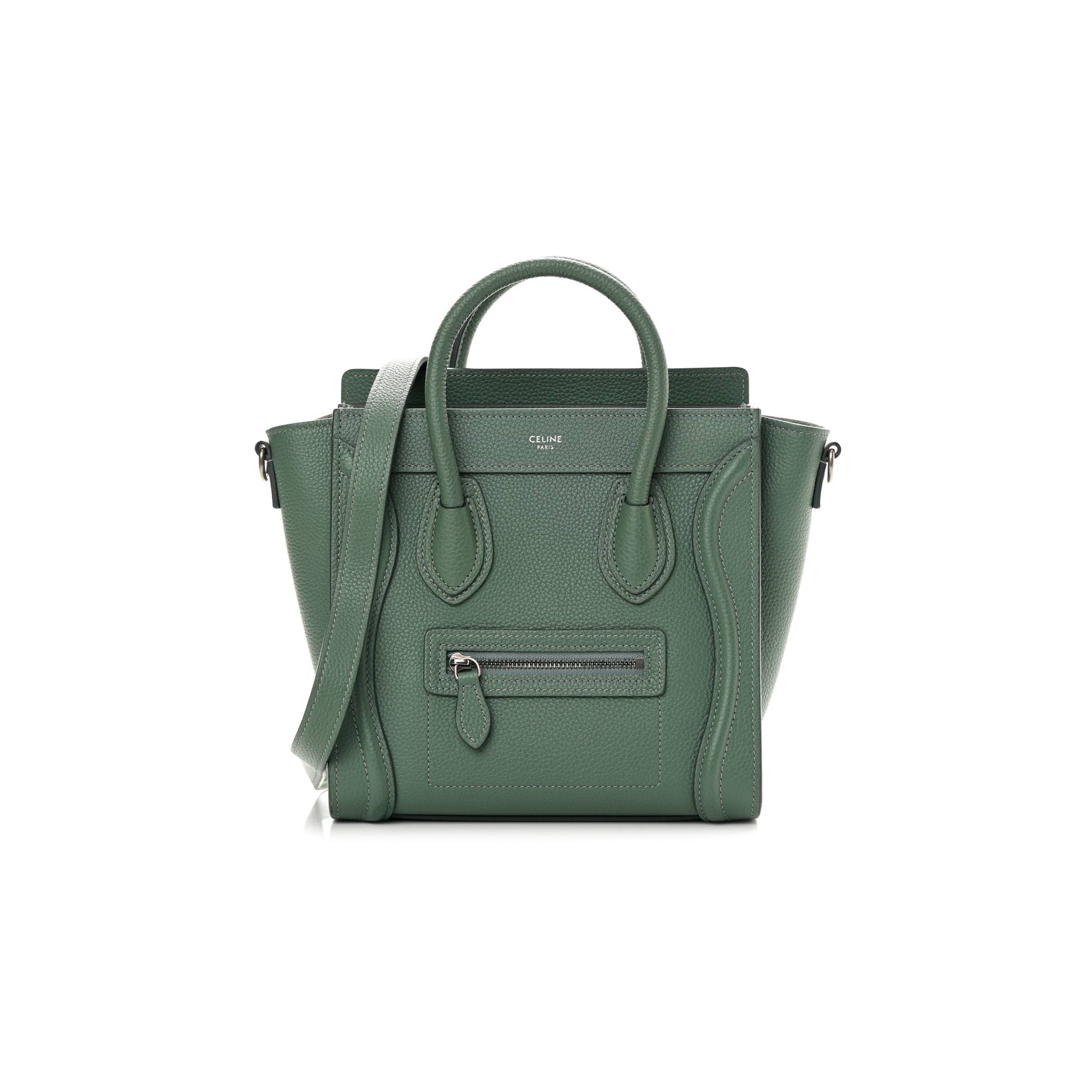 Ce**e drummed calfskin nano luggage celadon (21*20*10cm)