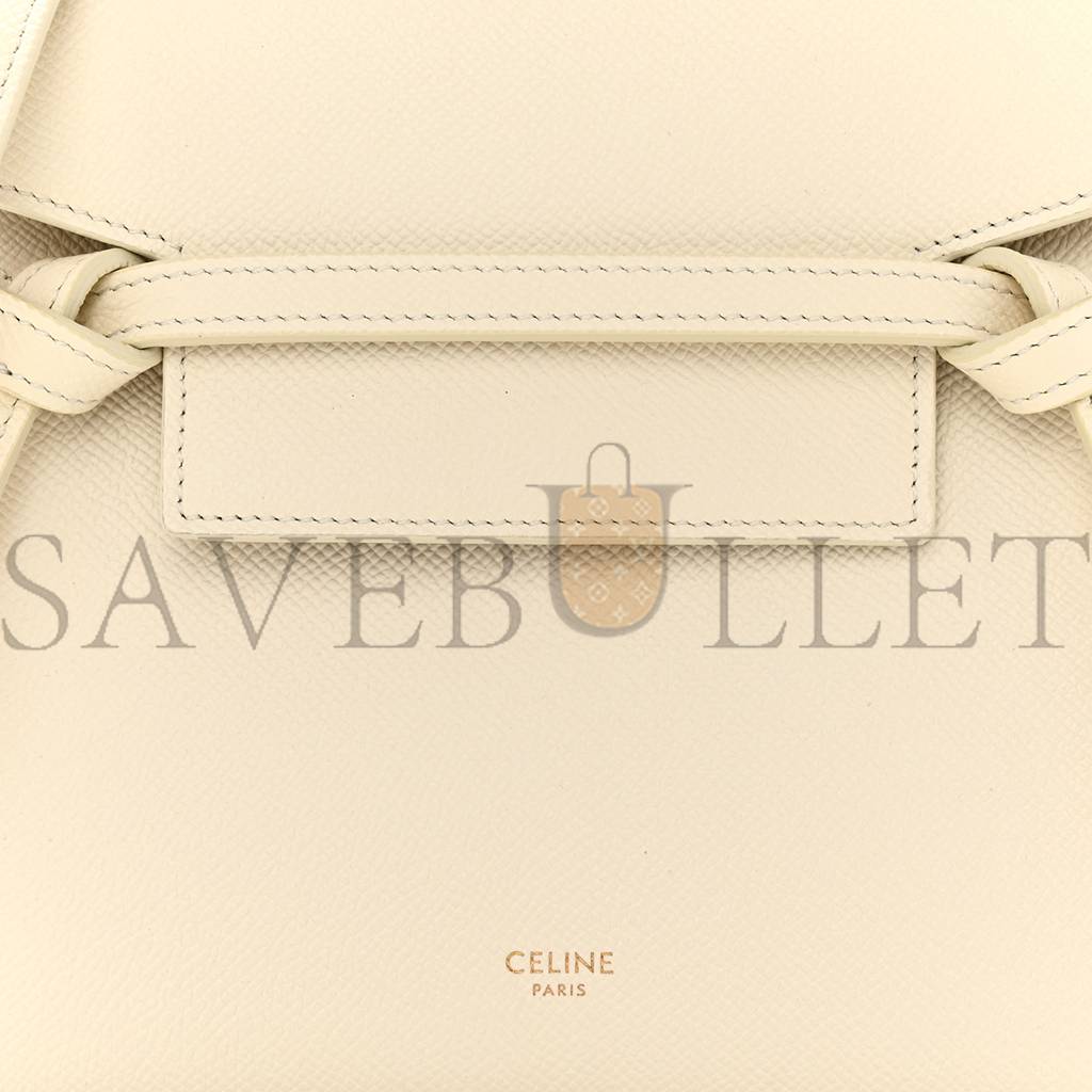 Ce**e grained calfskin nano belt bag white (15*14*8cm)