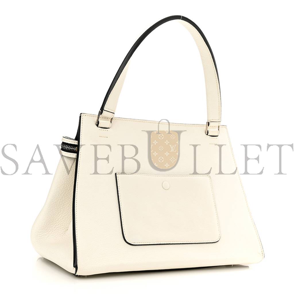 Ce**e grained calfskin medium edge shoulder bag white (34*25*17cm)