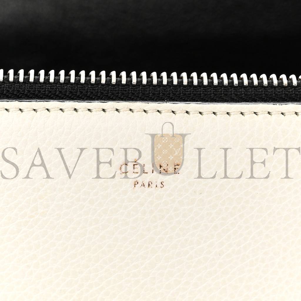 Ce**e grained calfskin medium edge shoulder bag white (34*25*17cm)