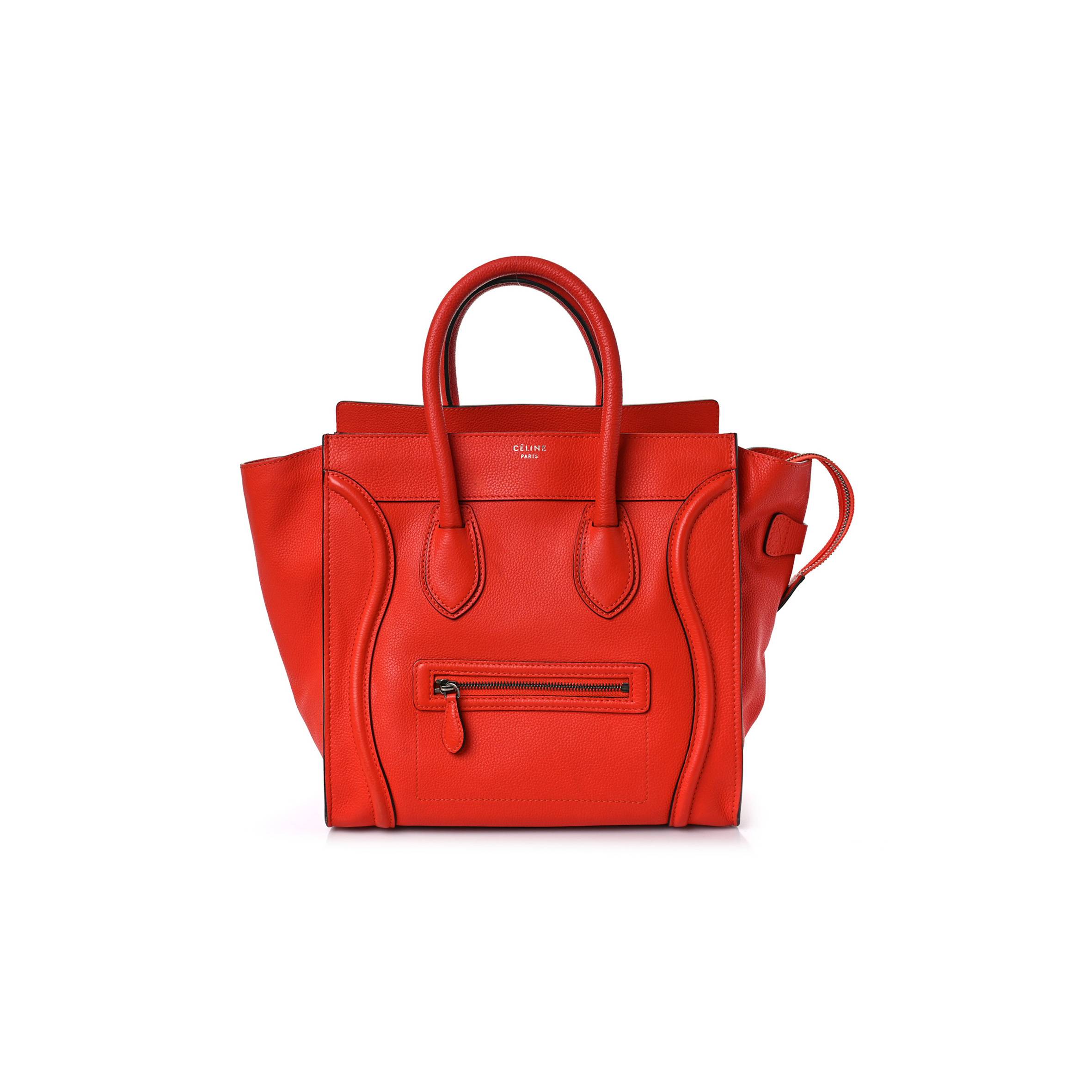 Ce**e drummed calfskin mini luggage vermillion (30*30*18cm)