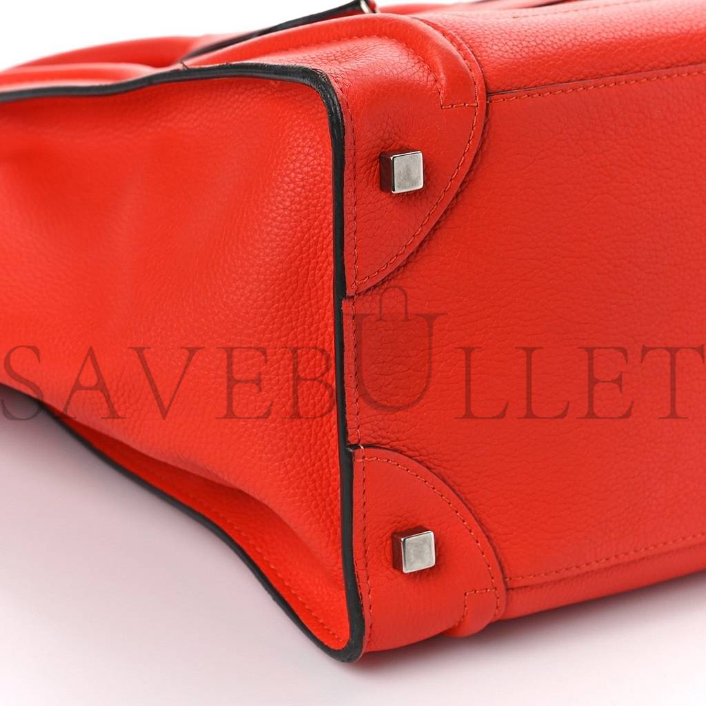 Ce**e drummed calfskin mini luggage vermillion (30*30*18cm)