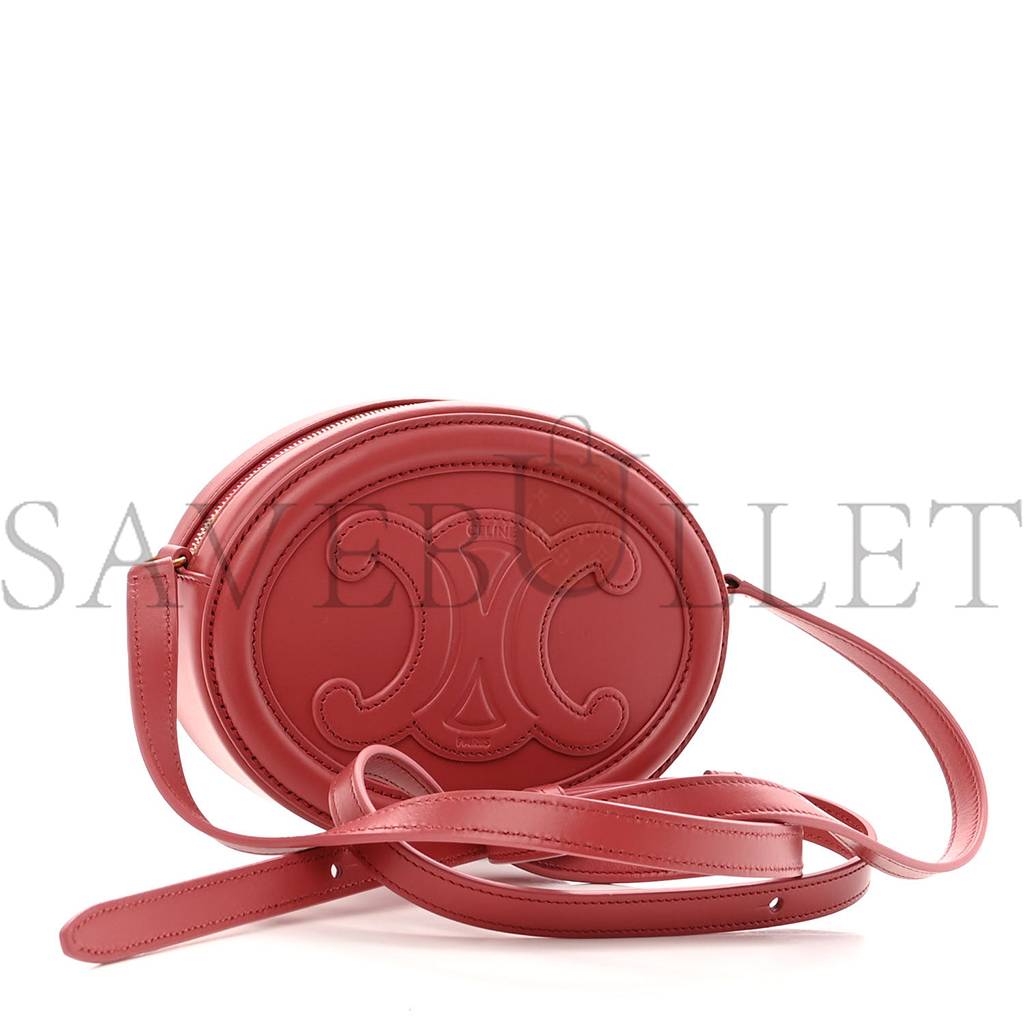 Ce**e smooth calfskin cuir triomphe oval purse crossbody lipstick (16*12*8cm)