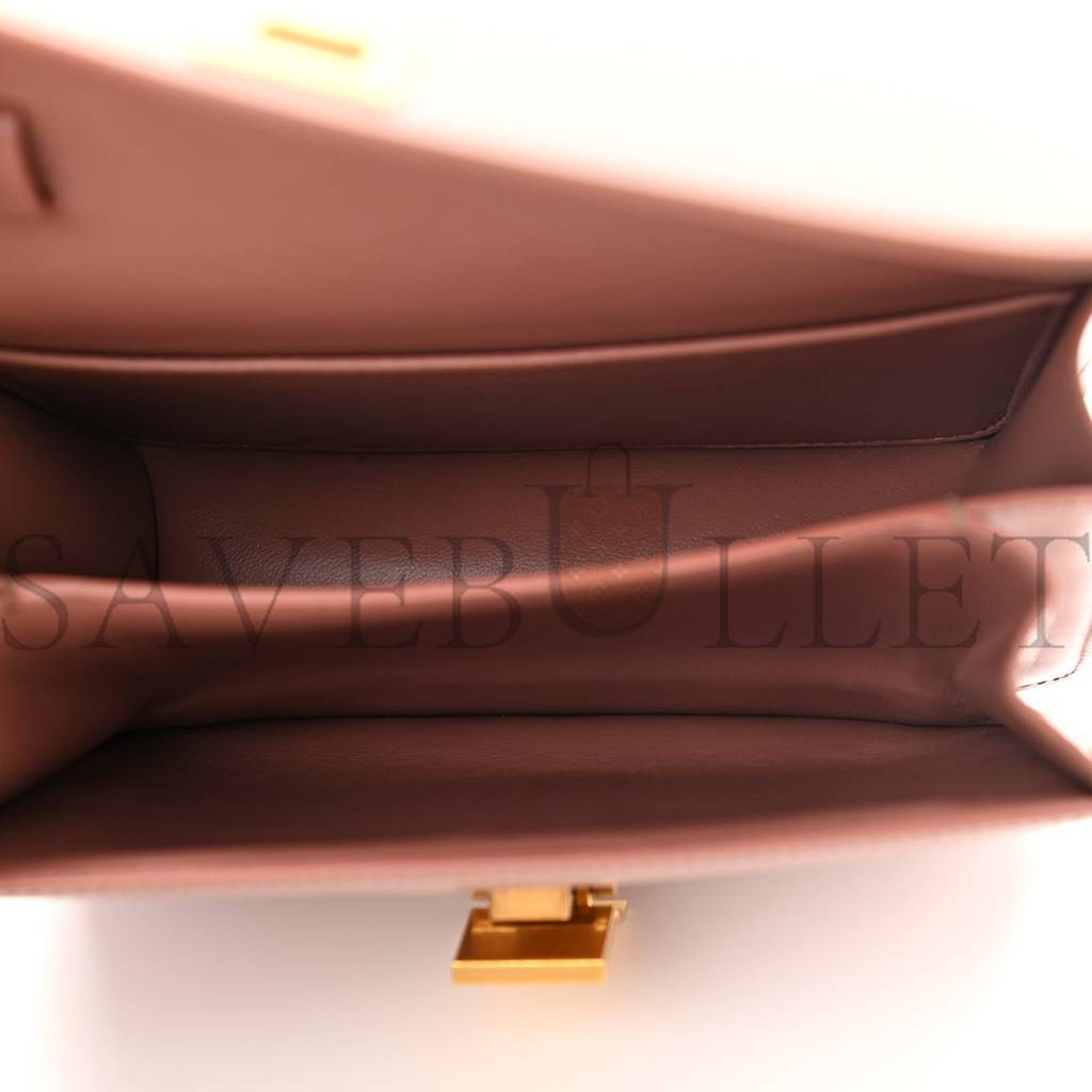 Ce**e box calfskin teen classic box flap bag antique rose (18*15*6cm)