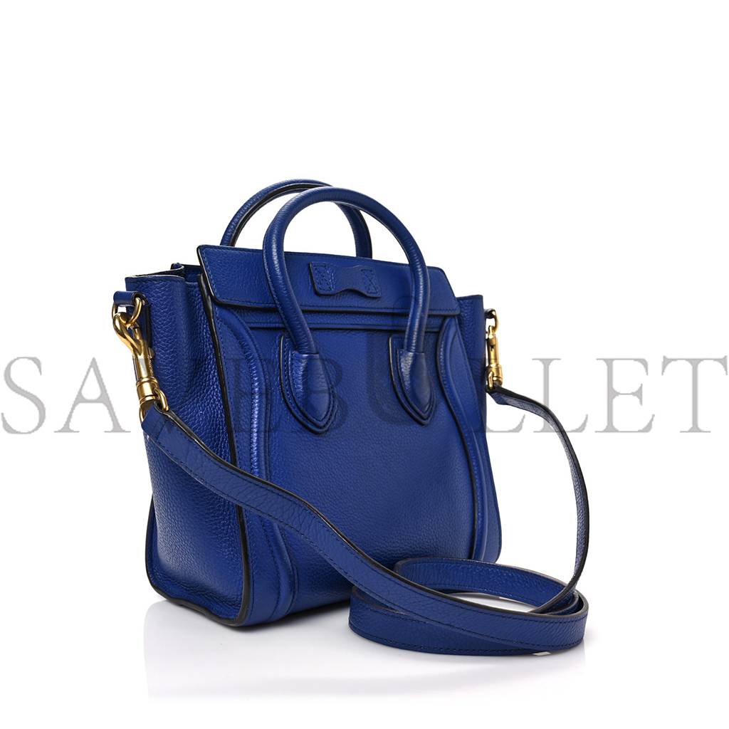 Ce**e drummed calfskin nano luggage indigo (20*19*10cm)