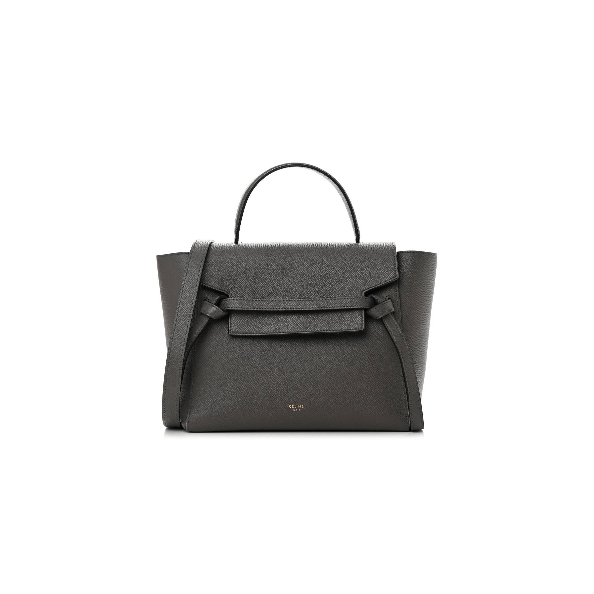 Ce**e baby grained calfskin micro belt bag grey (23*21*13cm)