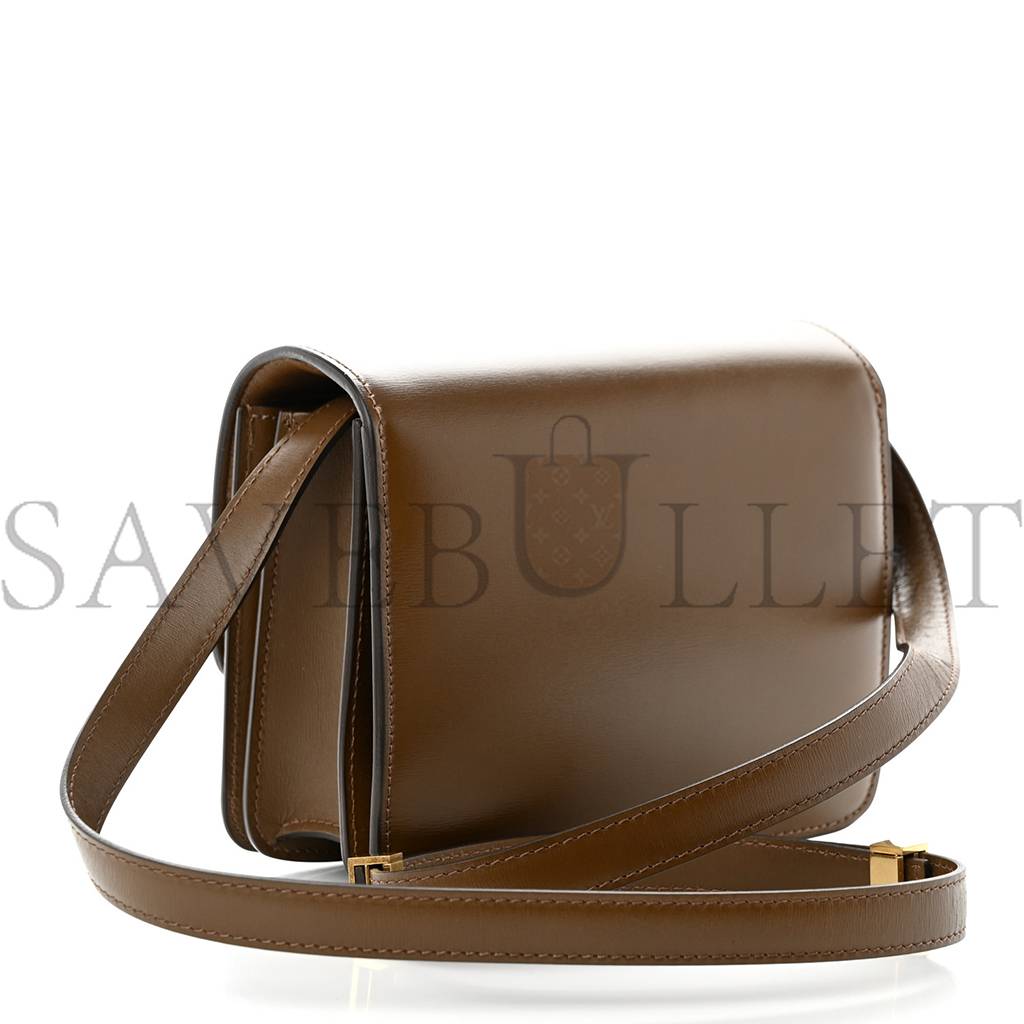 Ce**e smooth calfskin small classic box flap bag camel (17*14*6cm)