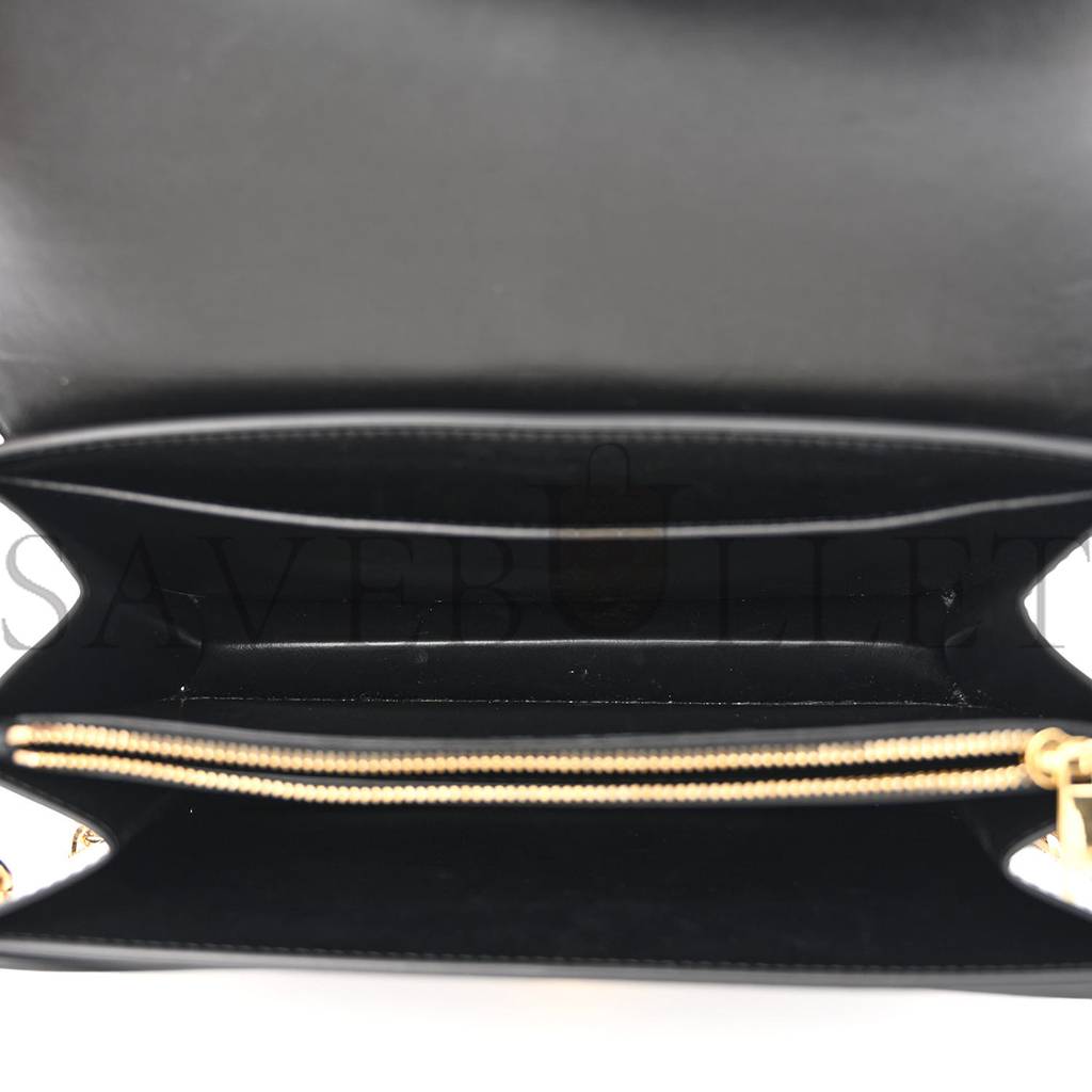 Ce**e satinated calfskin 16 chain bag black (23*14*7cm)