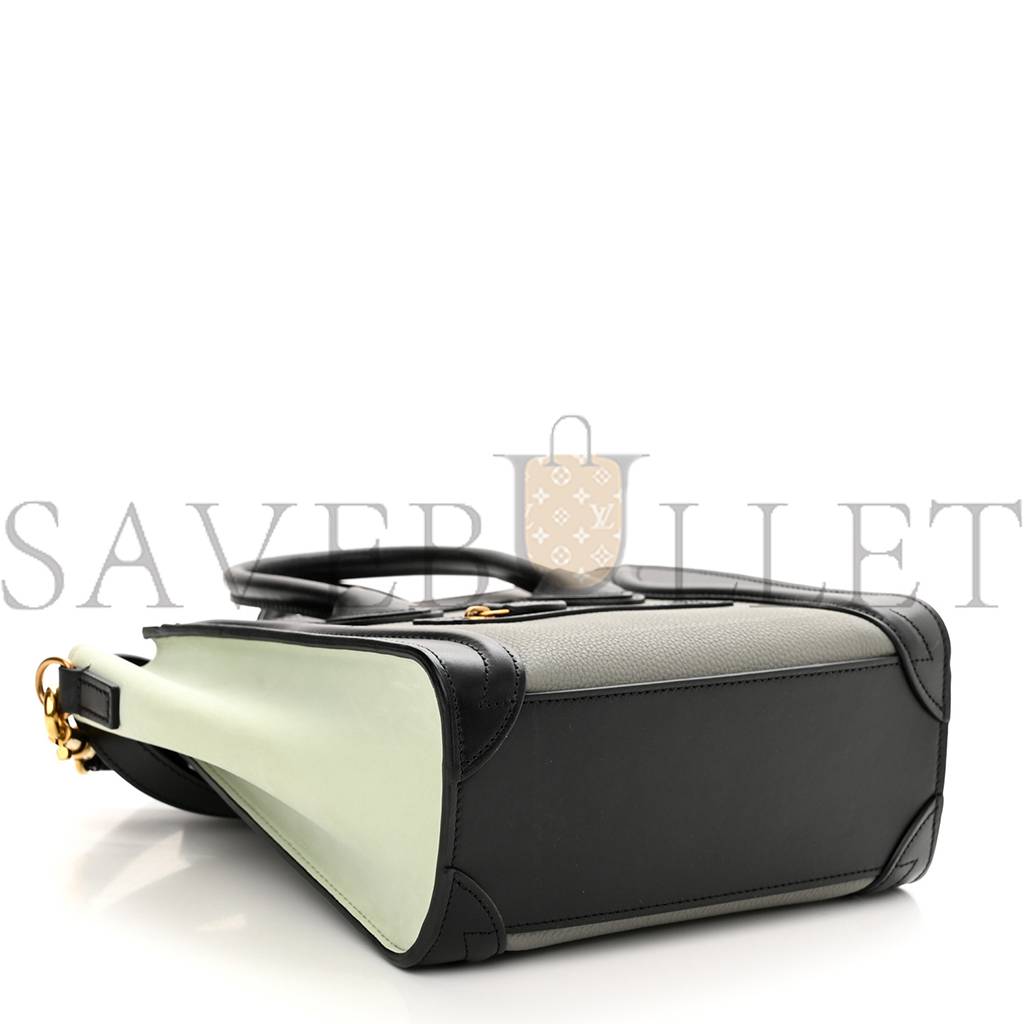 Ce**e baby grained calfskin nano tri-color luggage zinc almond (20*19*10cm)