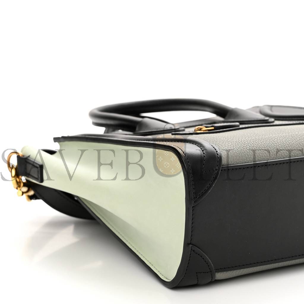 Ce**e baby grained calfskin nano tri-color luggage zinc almond (20*19*10cm)