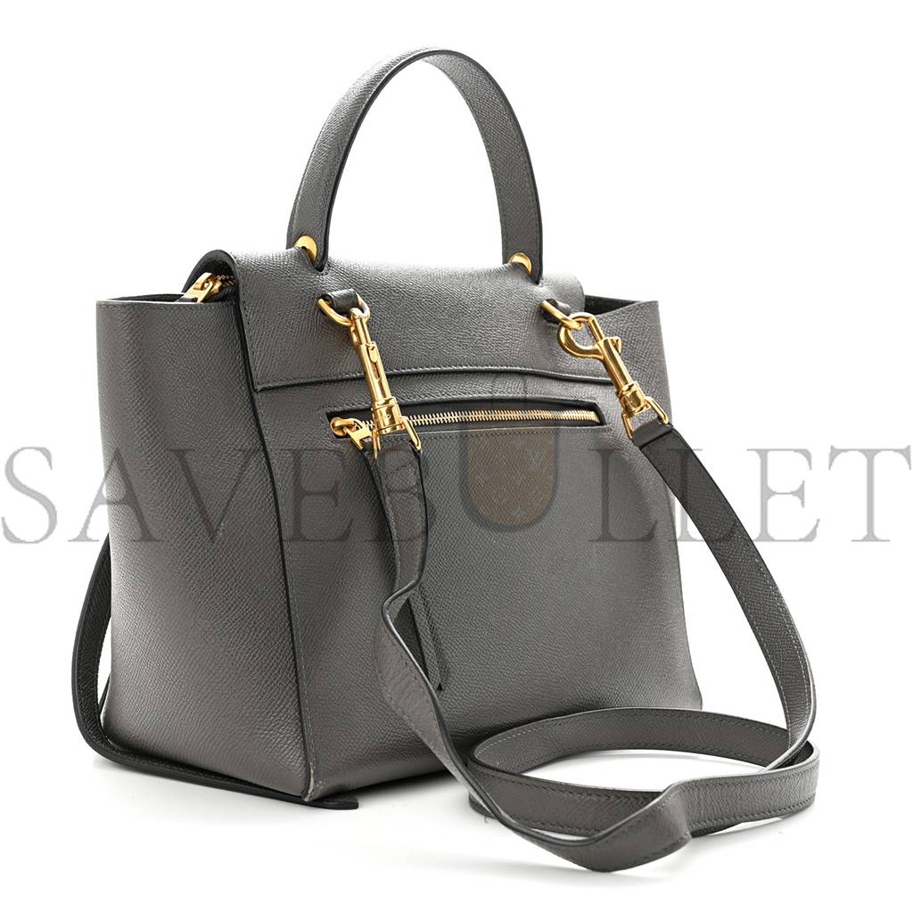 Ce**e baby grained calfskin micro belt bag grey (23*22*14cm)