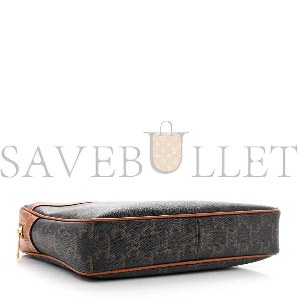 Ce**e triomphe canvas calfskin medium patapans tan (25*18*5cm)