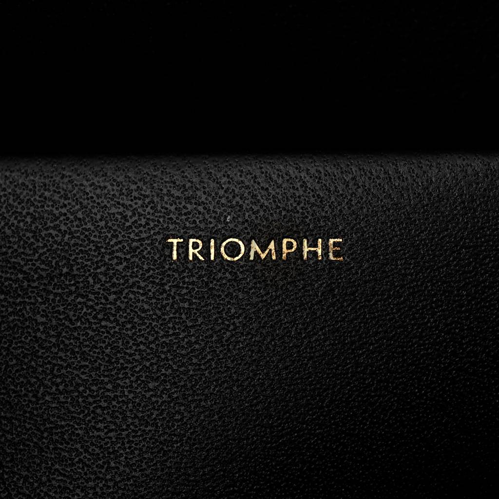 Ce**e shiny calfskin medium triomphe black (22*16*8cm)