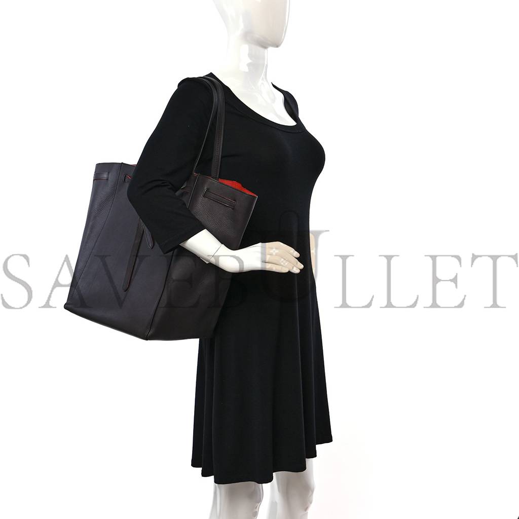 Ce**e smooth calfskin medium belt cabas phantom dark brown (35*27*20cm)