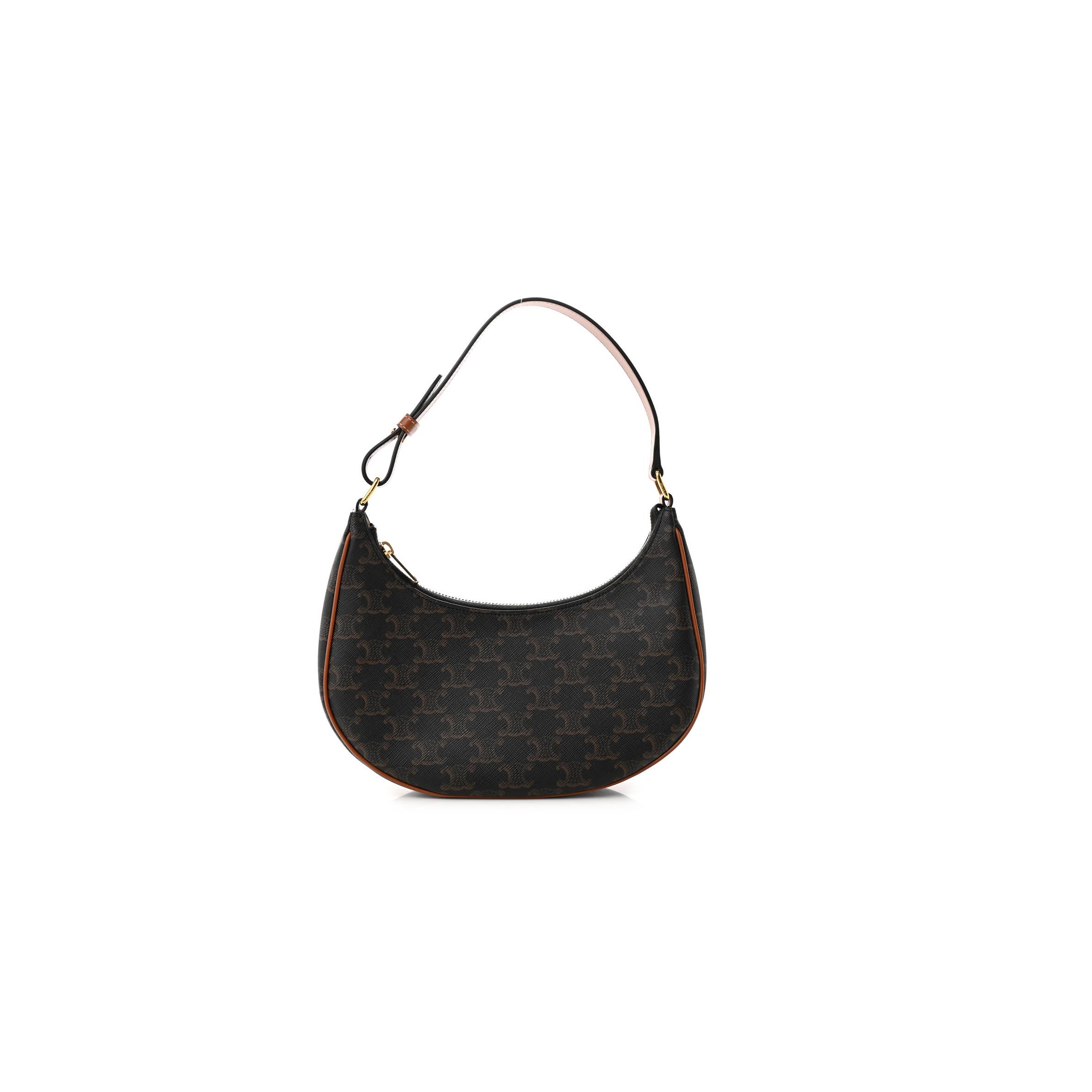 Ce**e canvas calfskin ava triomphe shoulder bag tan (25*19*7cm)