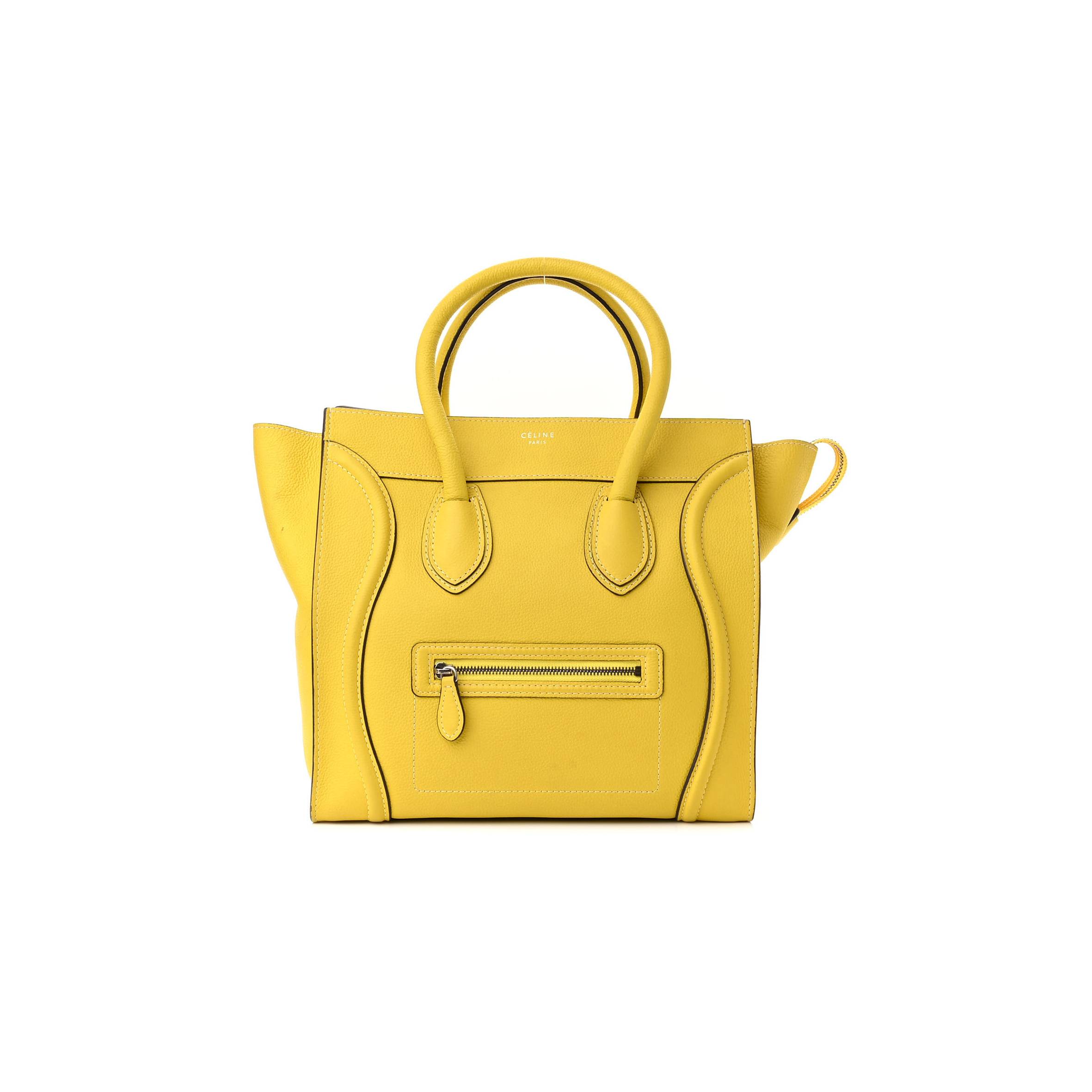 Ce**e drummed calfskin mini luggage citron (30*29*17cm)