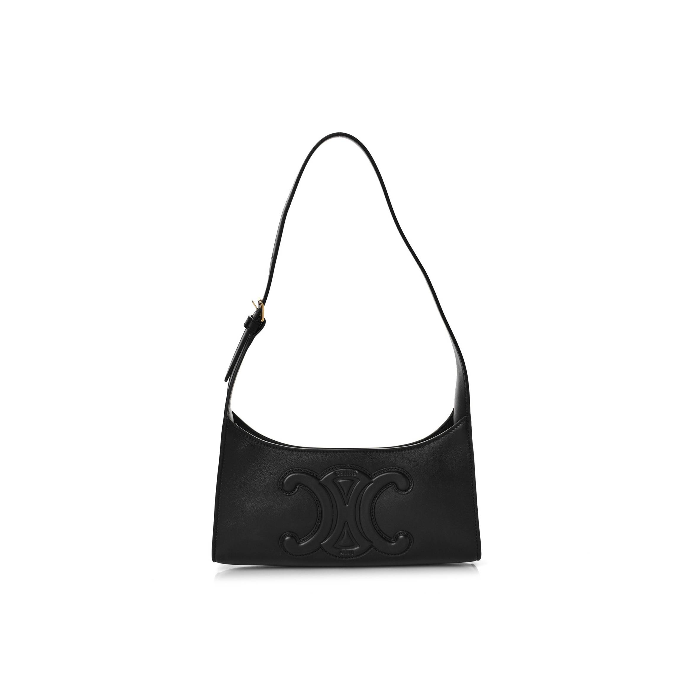 Ce**e smooth calfskin cuir triomphe shoulder bag black (23*11*6cm)