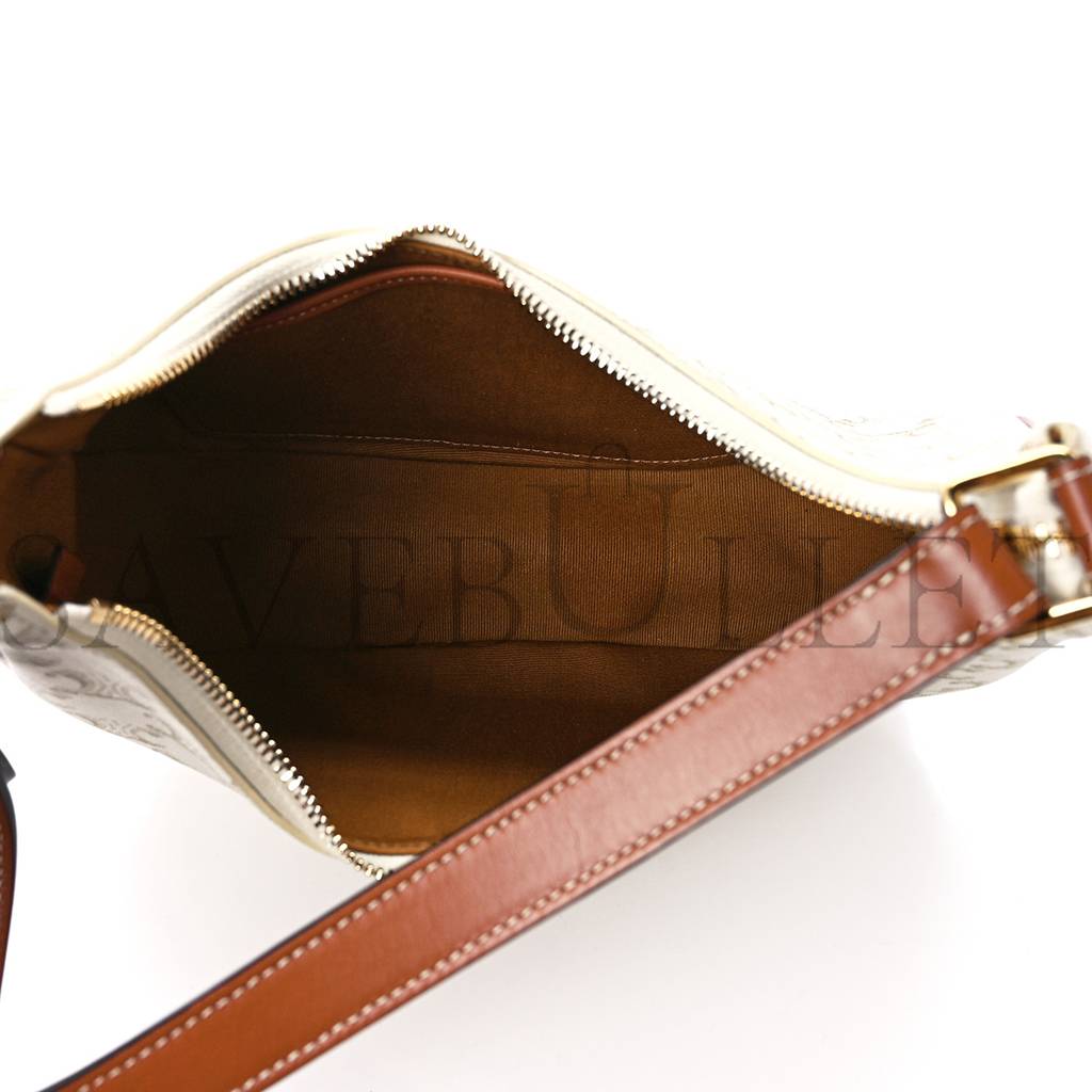 Ce**e canvas calfskin ava triomphe shoulder bag white (20*17*6cm)