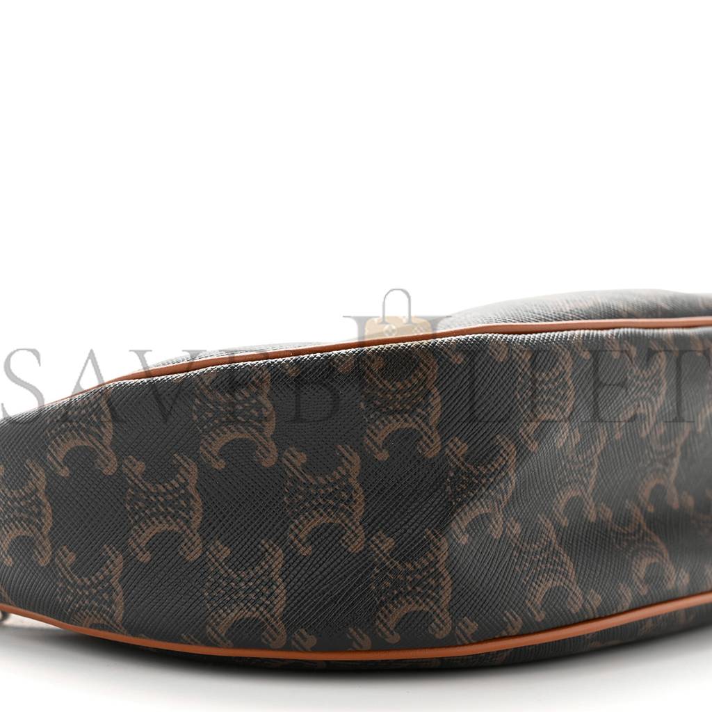 Ce**e triomphe canvas calfskin ava shoulder bag tan (24*19*6cm)